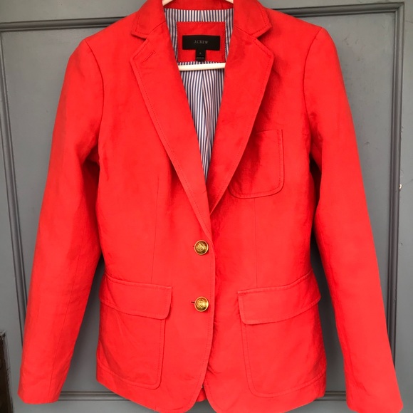 J. Crew Orange Blazer with Gold Buttons. - Picture 3 of 8